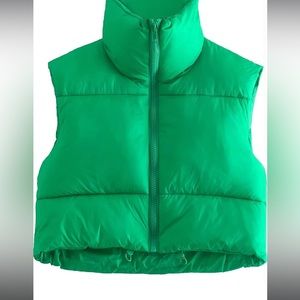 KEOMUD Womens Winter Crop Vest Lightweight Sleeveless Warm Outerwear Puffer Vest